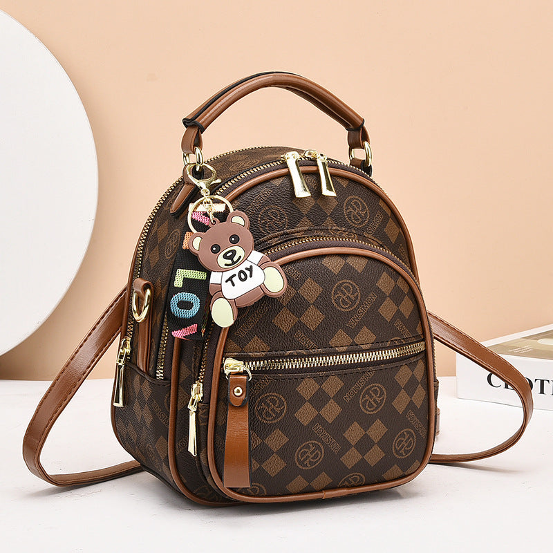 BAGGIRL  New Trendy Printed Mini Backpack, Super Popular “Net Red” Style, Crossbody Shoulder Bag & Convertible Backpack, Women’s Two-Way Bag