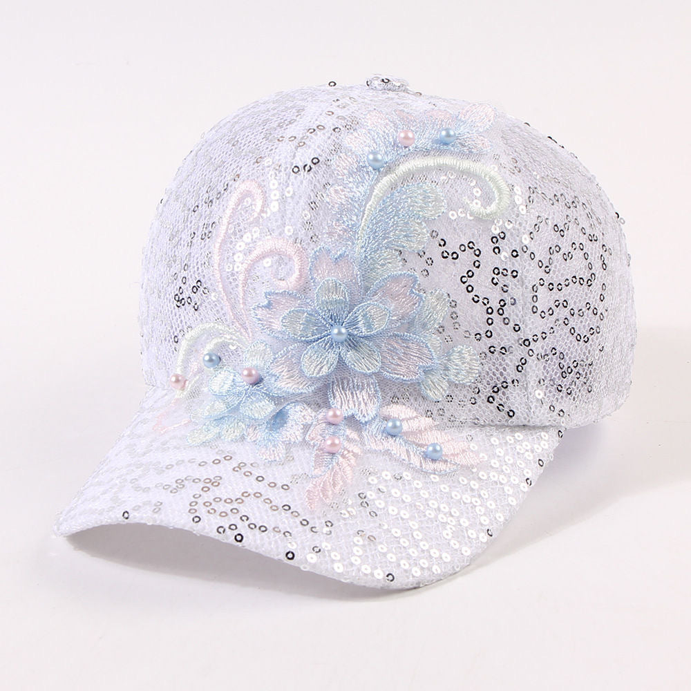 Cross-border Hat Women's New Sunscreen Sun Hat Trendy Baseball Cap Spring and Summer Fashion Sun Rhinestone Cap in stock