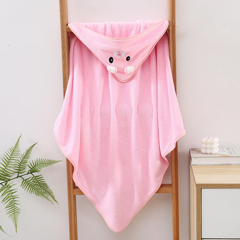 Coral fleece children's cloak bath towel newborn bath towel bath towel cute cartoon cloak bathrobe