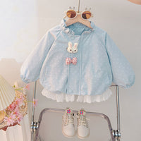 Girls' Korean-style coat, spring and autumn 2026 new model, stylish trench coat for baby girls, autumn children's cartoon top