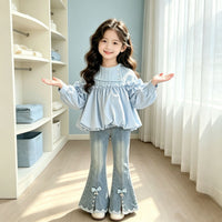 Stylish Autumn Casual Two-Piece Outfit for Girls, 2026 New Trendy Internet Celebrity Set for Baby Girls