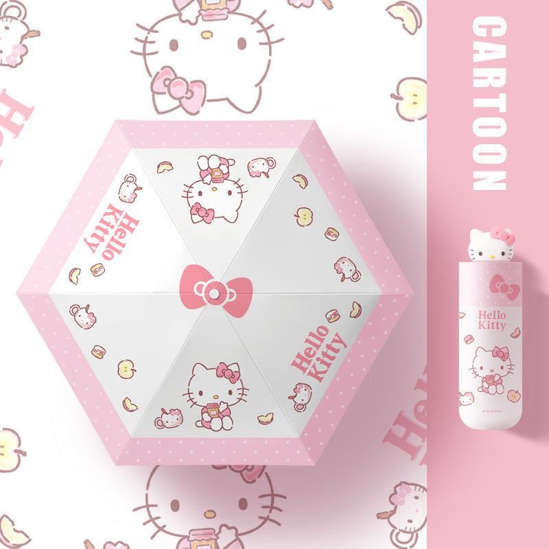 Authentic Sanrio Automatic Umbrella Cute Kt Cat 50% off Sunny or Rainy Dual-Use Sunshade Hellokitty Set