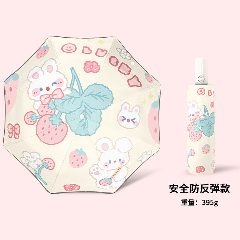 Safety anti-rebound children's umbrella Boys and Girls Primary School students special astronaut rain and rain dual-use automatic umbrella