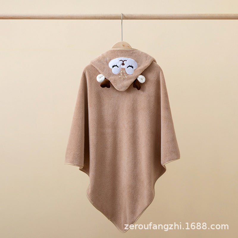 Coral fleece children's cloak bath towel newborn bath towel bath towel cute cartoon cloak bathrobe