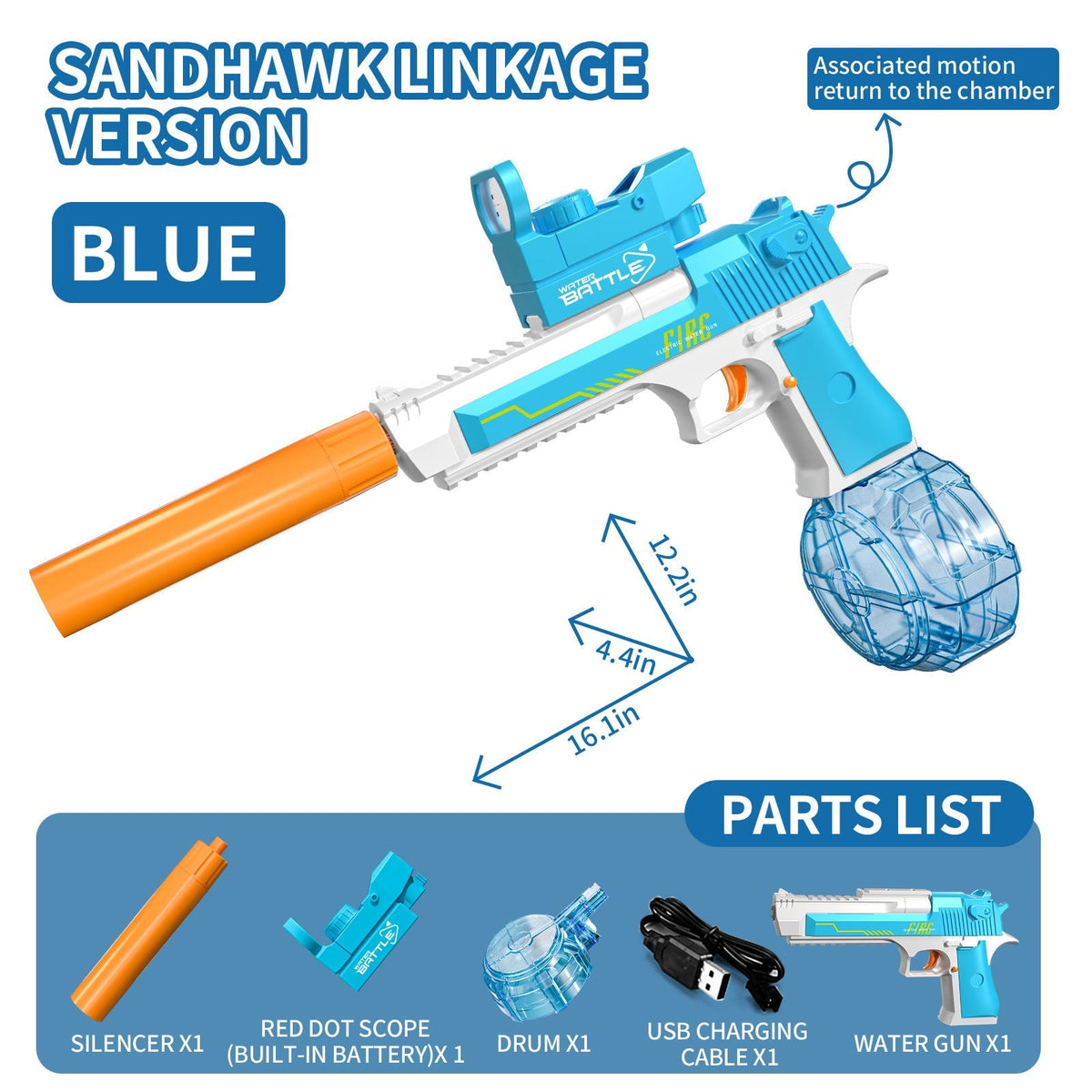 Cross-border electric M416 water gun continuous charging water spray water large capacity men and girls hand-held outdoor summer toys