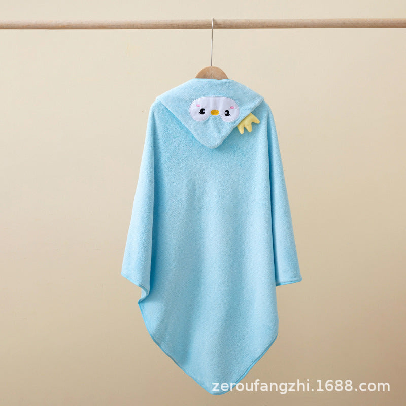 Coral fleece children's cloak bath towel newborn bath towel bath towel cute cartoon cloak bathrobe