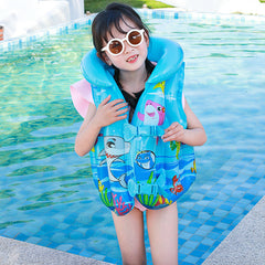 New Ocean World Thickened Children's Life Jacket Swimsuit Children's Inflatable Vest Buoyancy Swimsuit Inflatable PVC