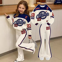 2026 New Children's Clothing Set That Can Also Be Worn by Adults, Youthful Trendy Fashion Long-Sleeve and Long-Pants Set