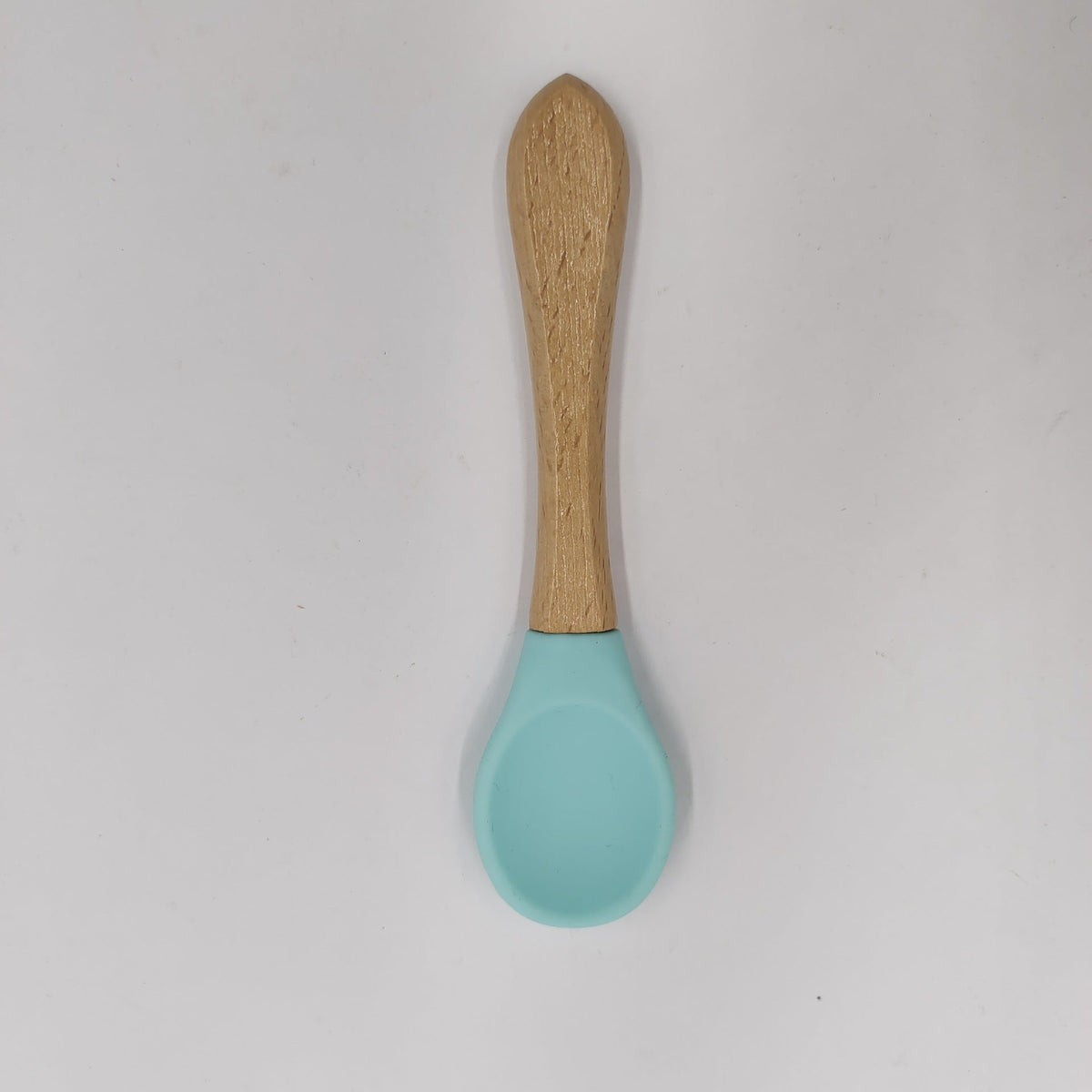 Manufacturer Aliexpress Cross-Border Ready-Stock Children's Eating Training Spoon Wooden Handle Fork Silicone Soft Spoon Silicone Wood Combination