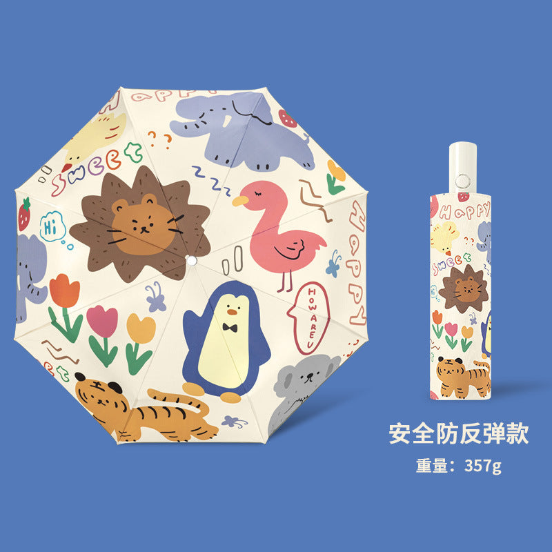 Safety anti-rebound children's umbrella Boys and Girls Primary School students special astronaut rain and rain dual-use automatic umbrella