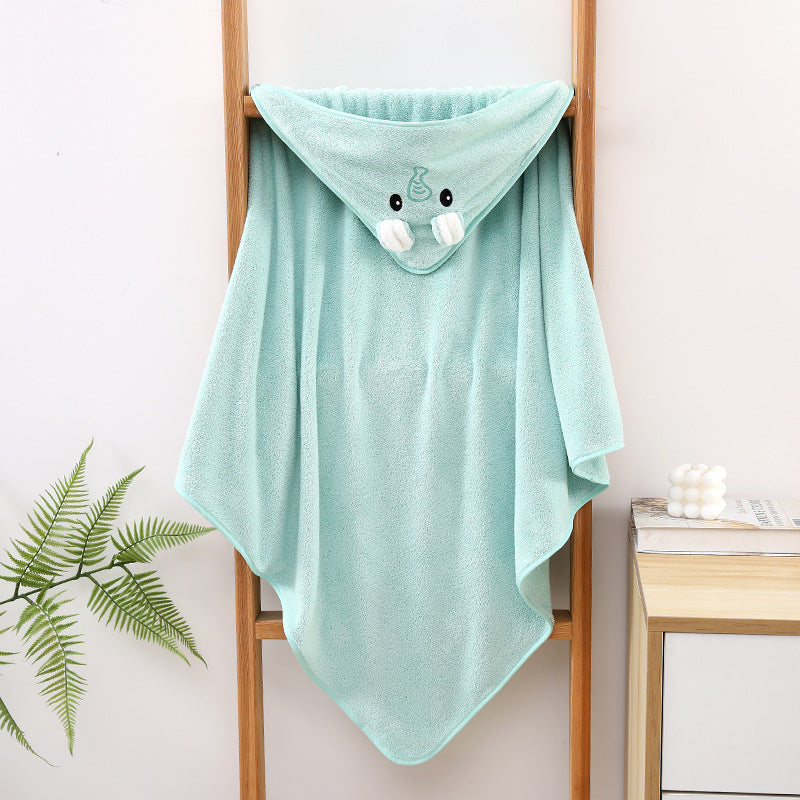 Coral fleece children's cloak bath towel newborn bath towel bath towel cute cartoon cloak bathrobe