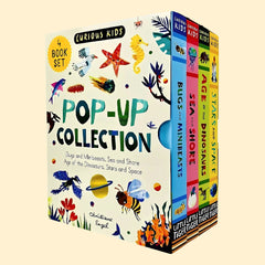 正版 Curious Kids Pop-Ups - Curious Kids Science Pop-Up Books, 4-Book Set, English Original 3D Lift-The-Flap Books