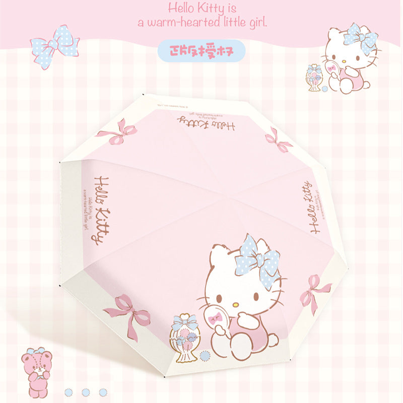 Authentic Sanrio Automatic Umbrella Cute Kt Cat 50% off Sunny or Rainy Dual-Use Sunshade Hellokitty Set