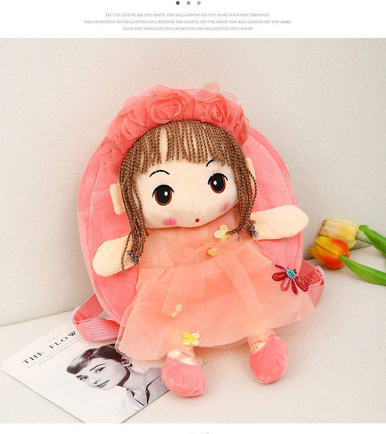 Kindergarten 0-6 Year Old Kidsren's School Bag for Girls, Flower Fairy Doll Backpack, Cute Kidsren's School Bag
