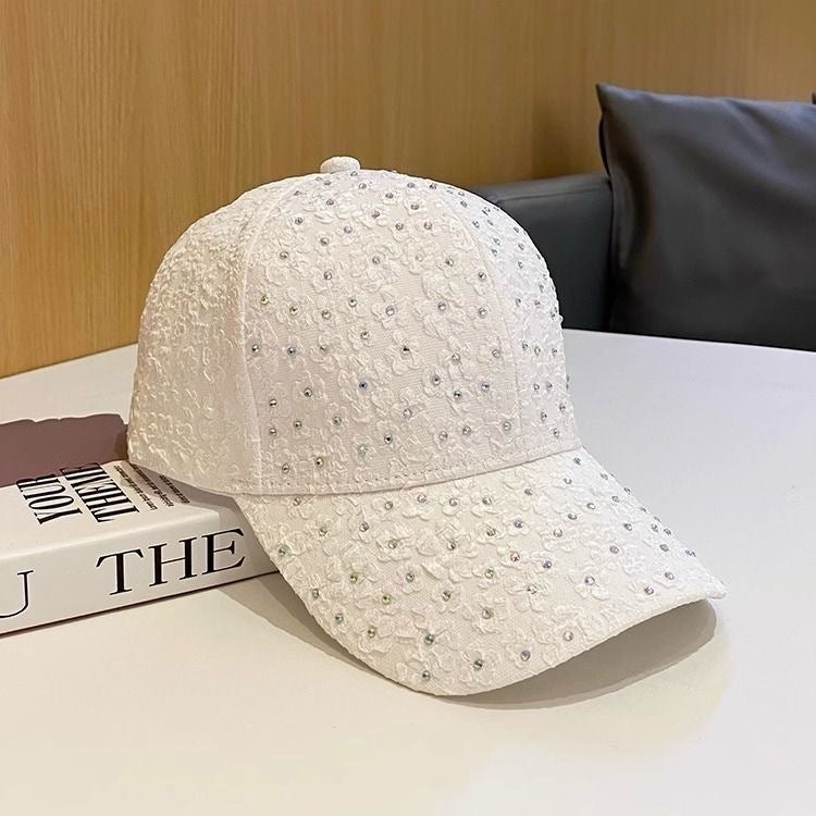 Cross-border Hat Women's New Sunscreen Sun Hat Trendy Baseball Cap Spring and Summer Fashion Sun Rhinestone Cap in stock