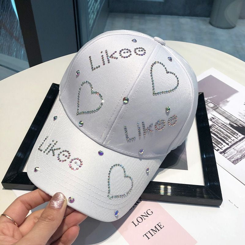 Cross-border Hat Women's New Sunscreen Sun Hat Trendy Baseball Cap Spring and Summer Fashion Sun Rhinestone Cap in stock