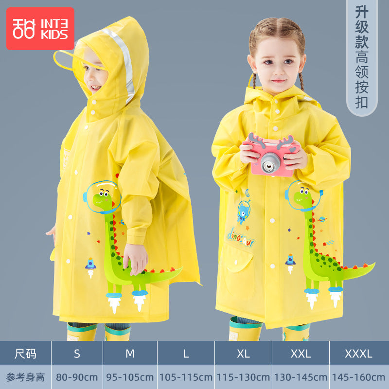 Children's Raincoat Cartoon Style for Girls and Boys, New Model for Kindergarten and Primary School Students, Special Backpack-Compatible Rain Poncho Wholesale