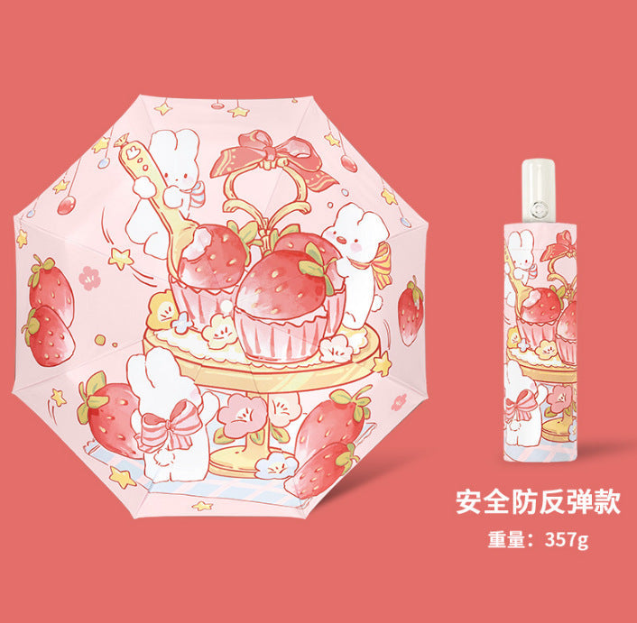 Safety anti-rebound children's umbrella Boys and Girls Primary School students special astronaut rain and rain dual-use automatic umbrella
