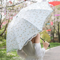 Double-layer lace embroidered sun umbrella female black glue sun protection UV protection umbrella folding rain and rain dual-use sun umbrella