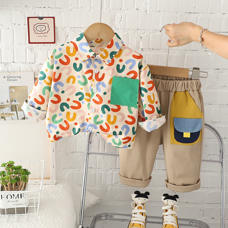 Printing Shirt For Boys Pants Breathable Two-piece Set - Boys Summer & Party Dresses - Baby's World (view 5)