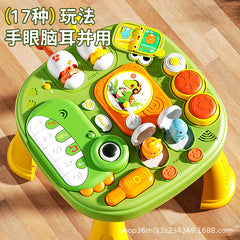 Across-Cage Early Learning Dinosaur Play Table for Kids—Educational Busy Learning Music Table Toy for Boys and Girls, Multi-Function Learning Desk