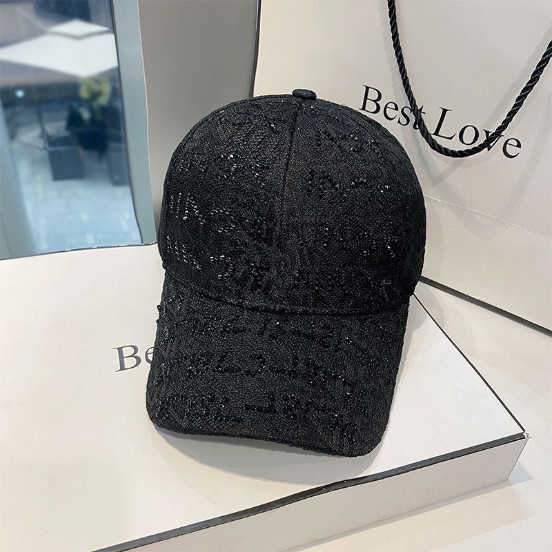 Cross-border Hat Women's New Sunscreen Sun Hat Trendy Baseball Cap Spring and Summer Fashion Sun Rhinestone Cap in stock
