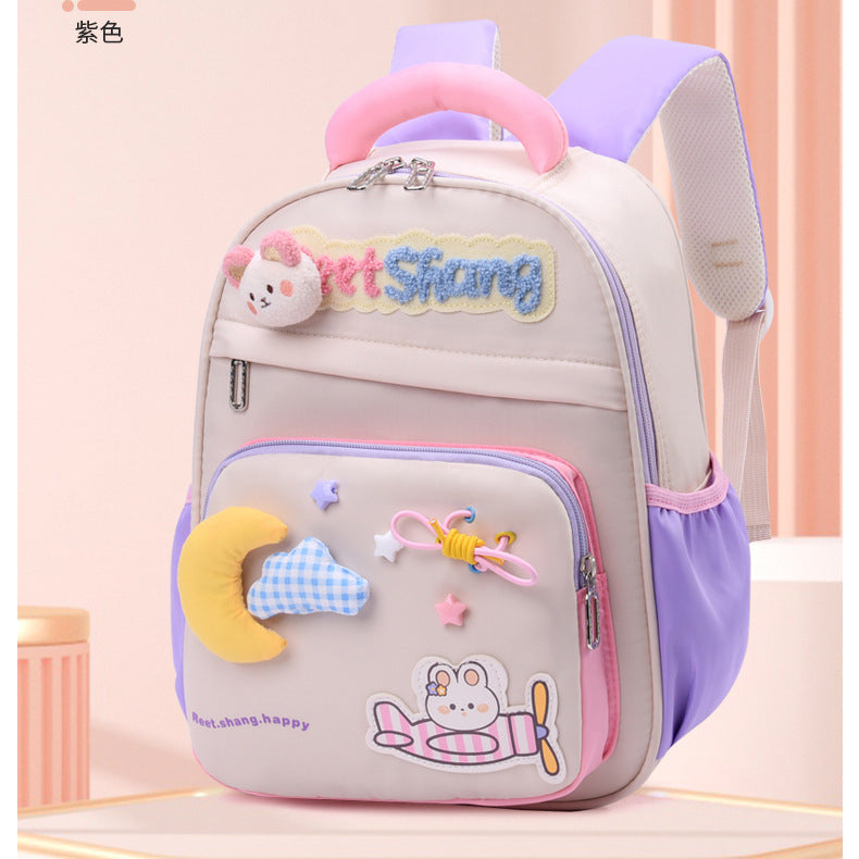 New Kindergarten School Bag Girls' Kindergarten Small Class Middle Class Large Class Cartoon Lightweight Soft Travel Children's Male Backpack