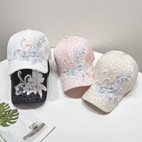 Spring and Summer Lace Sticky Flower Baseball Cap Women's Thin Breathable Fashion Women's Cap Korean Style All-match Trendy Hat