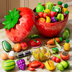 Cutting and Chewing Toy Vegetable Simulation for Children, Peelable Large Fruit for Babies and Toddlers to Chew on