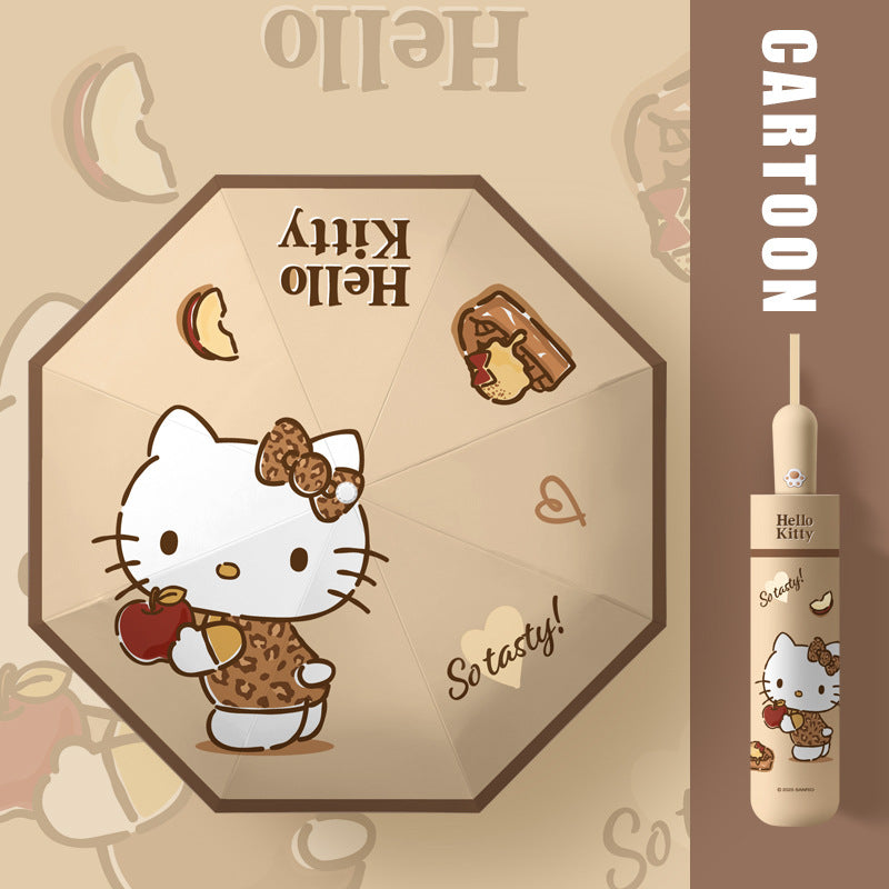Authentic Sanrio Automatic Umbrella Cute Kt Cat 50% off Sunny or Rainy Dual-Use Sunshade Hellokitty Set