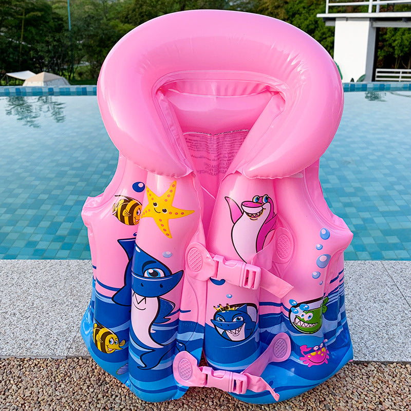 New Ocean World Thickened Children's Life Jacket Swimsuit Children's Inflatable Vest Buoyancy Swimsuit Inflatable PVC