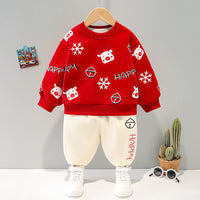 Boys' Clothing 0 Baby Girl 2 Autumn and Winter Velvet Baby Kidsren's Clothing 1 and a Half Years Old 3 Weeks Velvet Pants Suit Dropshipping