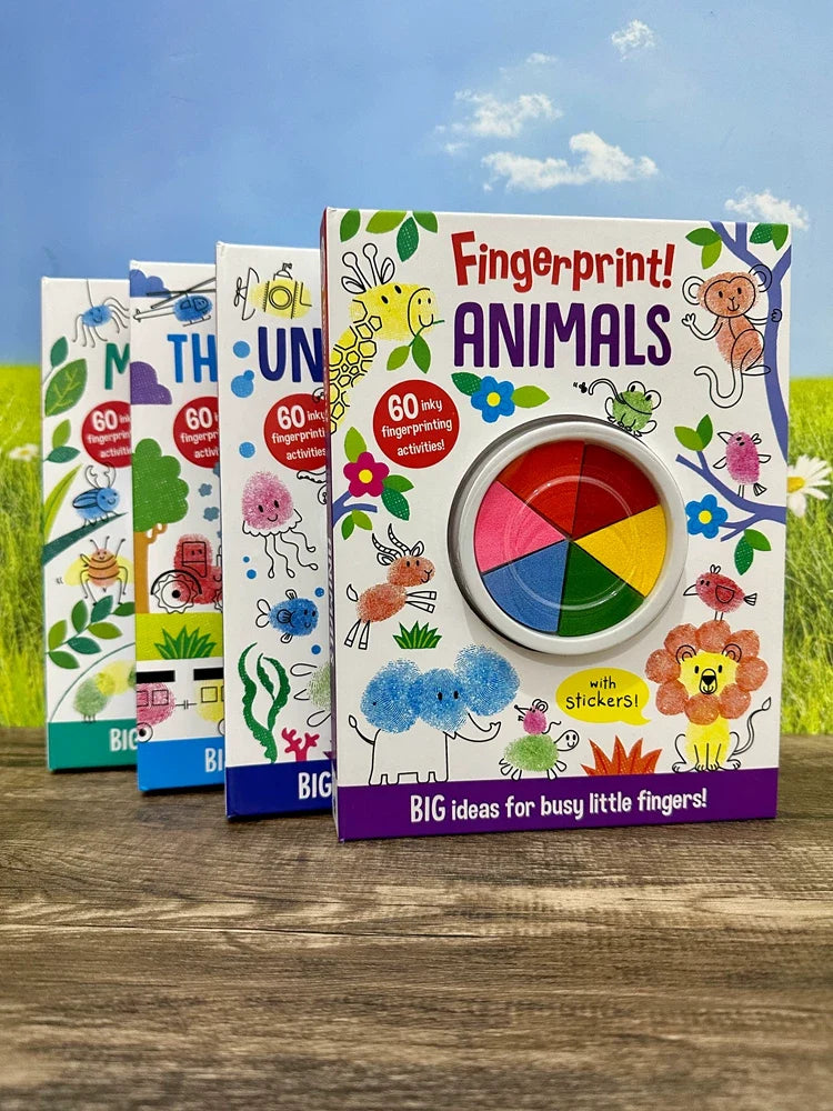 Cute Fun Kids™ Free Shipping Non-Toxic Color Ink Pad Finger Painting Stamp Art Scribble Activity Book (Washable)