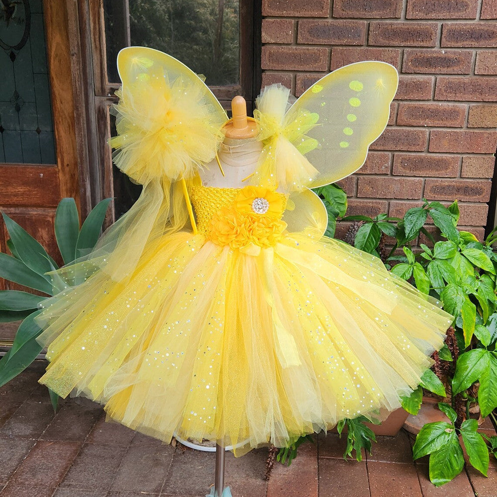 Girls butterfly fairy skirt candy color suspender skirt shiny tulle skirt elf party dress clothing
