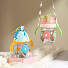 New Suction Cup Baby Flying Head Big Baby Bottle Drinking Water with Straw Learning Drinking Cup Dual-use Children's Water Cup