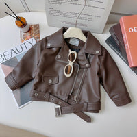 Girls' Leather Jackets 2025 Spring & Fall New Fashion Jackets Baby Girl's Fashionable Tops Cross-Border Dropshipping
