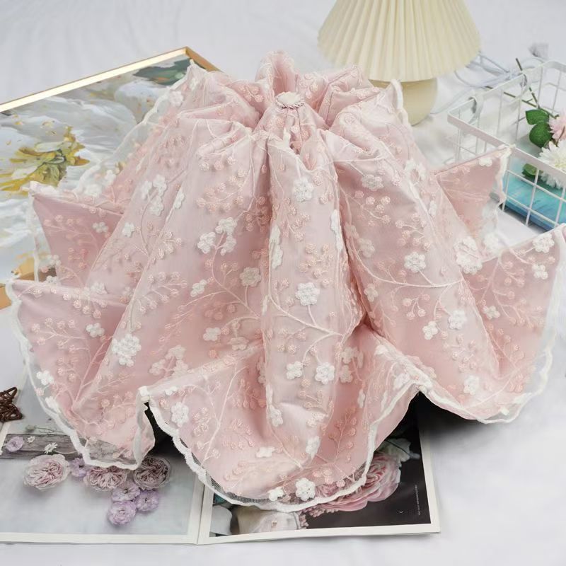 Double Lace Embroidered Sun Umbrella Women's Sun Protection UV Protection Princess Umbrella Vintage Sunshade Sunny Umbrella Folding Dual-purpose Umbrella