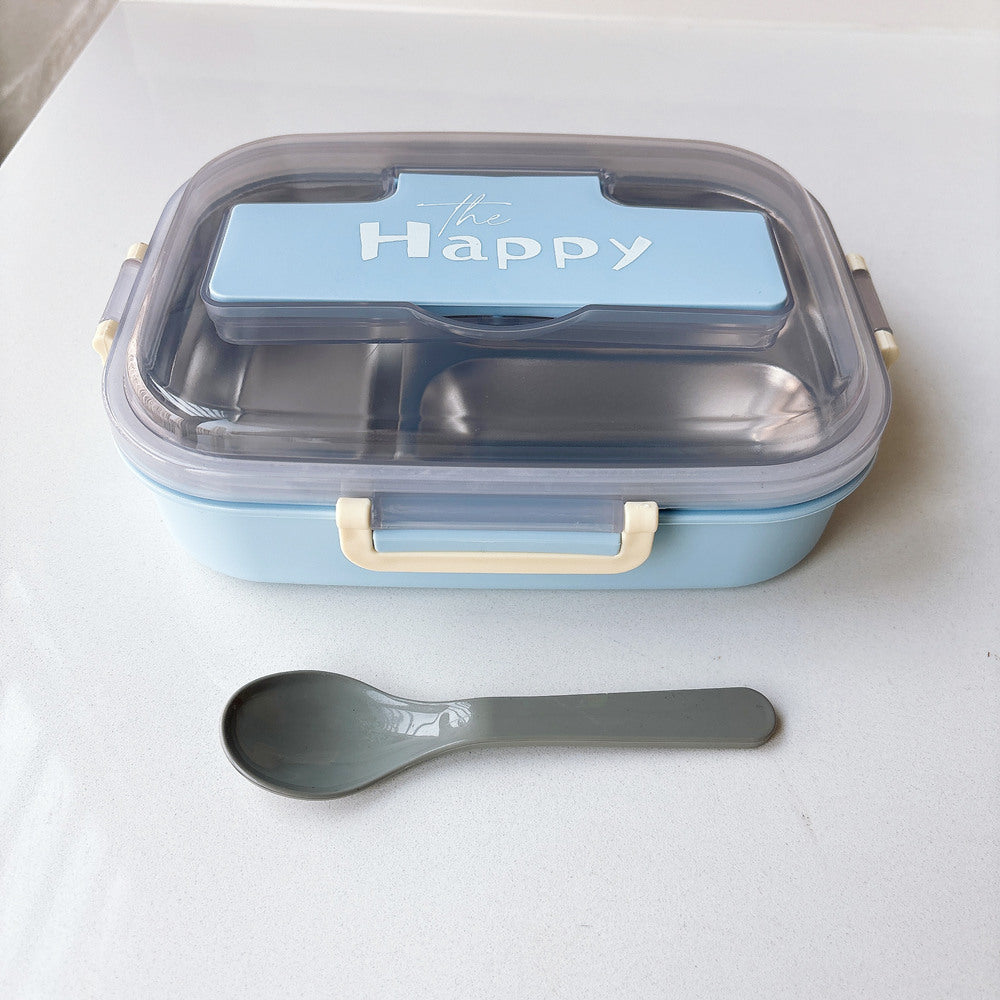 Stainless steel compartment student lunch box lunch box office workers insulation adult men and women double layer simple lunch box wholesale