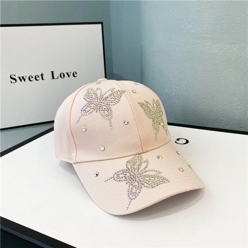 Cross-border Hat Women's New Sunscreen Sun Hat Trendy Baseball Cap Spring and Summer Fashion Sun Rhinestone Cap in stock