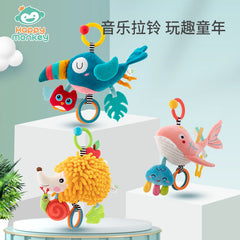 Happy Monkey Baby Music Bell Music Box Doll Stroller Pendant Bed Bell Soothing Toy