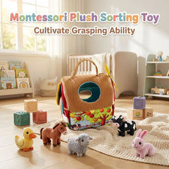 New Cross-Border Release Mini Farmhouse Plush Toy for Infants, Baby Hand-Eye Coordination & Sensory Development Educational Play