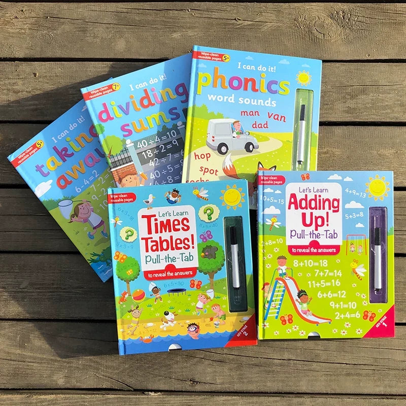 Whimsical &amp; Adorable Home—Free Shipping! Erasable Write-On Pull-Out Number Cards for Kids, Early Education Math &amp; English Learning Toy (Ages 2–6)