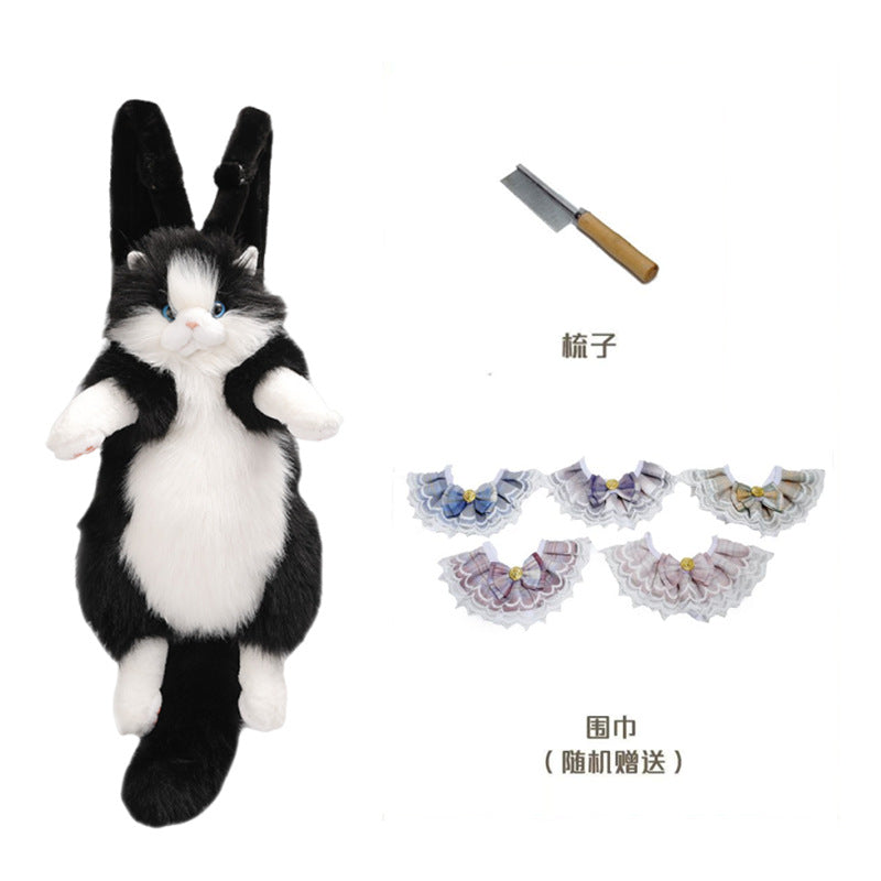 Cat Ragdoll Backpack Douyin Same Style Simulation Doll School Bag Cute Birthday Gift Doll Cat Backpack