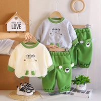2026 Spring and Autumn New Children's Clothing Boys' Autumn Outfit Set Korean Style Large Pocket Sweatshirt and Sweatpants Two-Piece Set