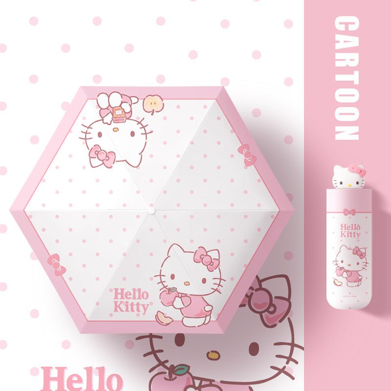 Authentic Sanrio Automatic Umbrella Cute Kt Cat 50% off Sunny or Rainy Dual-Use Sunshade Hellokitty Set