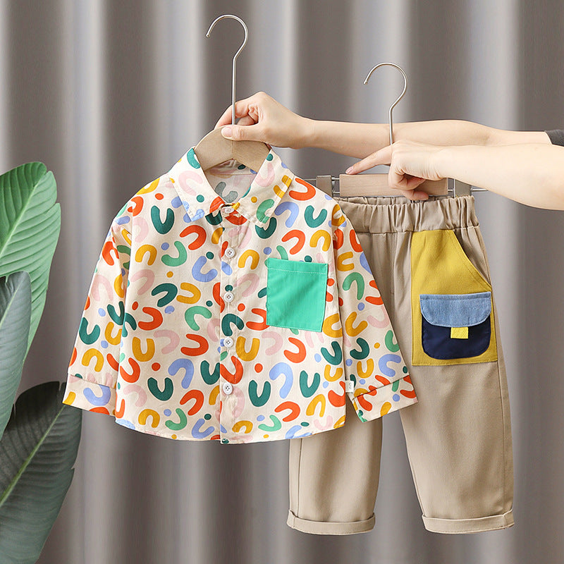 Printing Shirt For Boys Pants Breathable Two-piece Set - Boys Summer & Party Dresses - Baby's World (view 7)