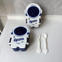 Creative spaceman lunch box food grade plastic compartment fruit box student lunch box microwave oven fresh-keeping box wholesale