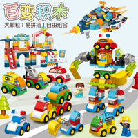 Large building block toys for children, versatile cars, engineering vehicles, robots, educational gifts for boys and girls.