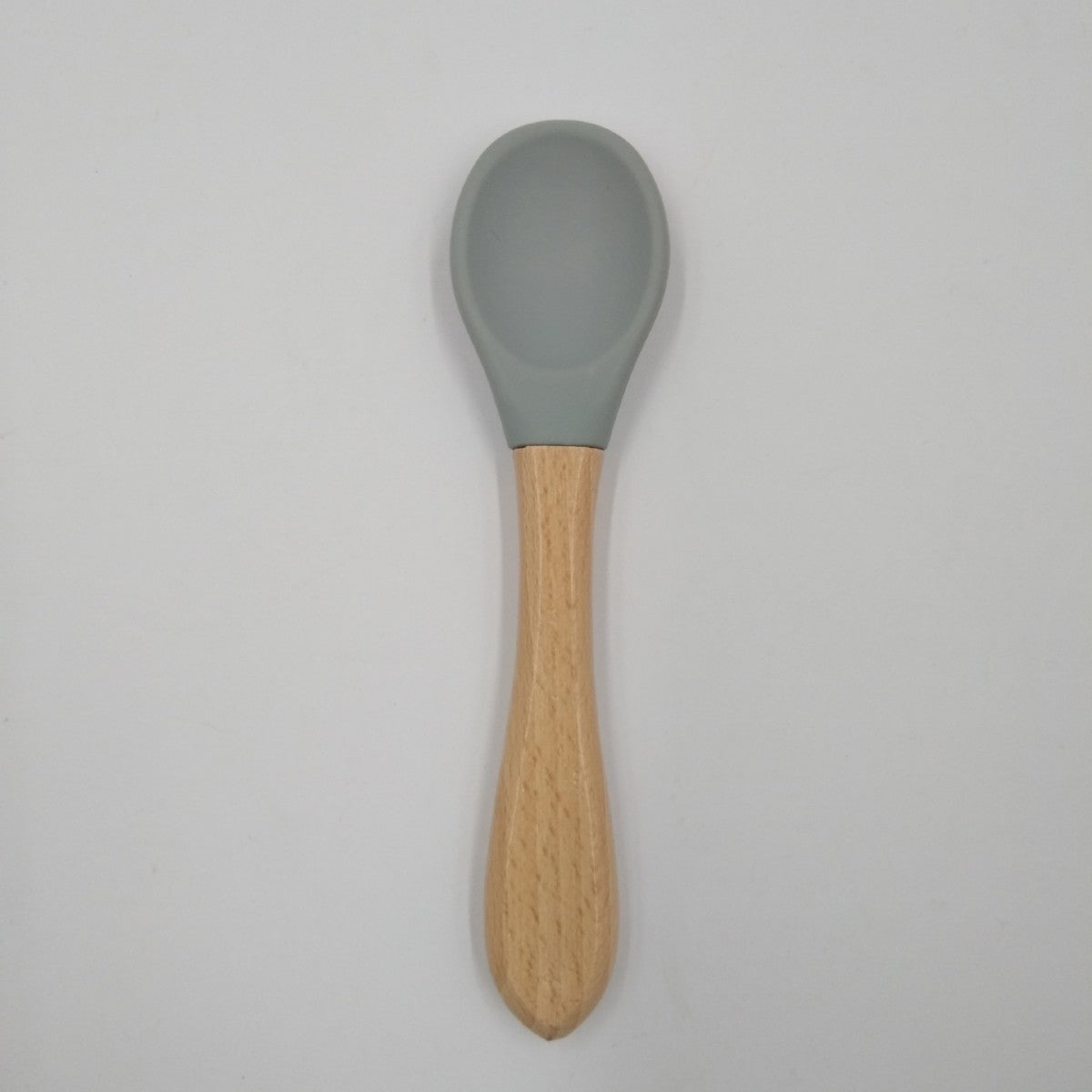 Manufacturer Aliexpress Cross-Border Ready-Stock Children's Eating Training Spoon Wooden Handle Fork Silicone Soft Spoon Silicone Wood Combination