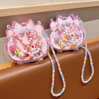 Creative Camera Backpack Children Jewelry suit Princess Necklace Hairpin Earrings Combination Accessories Kindergarten Gift